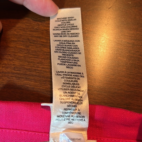 Chico’s 100% Linen Magenta Pink Eyelet Open Embroidery Broderie Anglaise Blazer - Picture 8 of 10